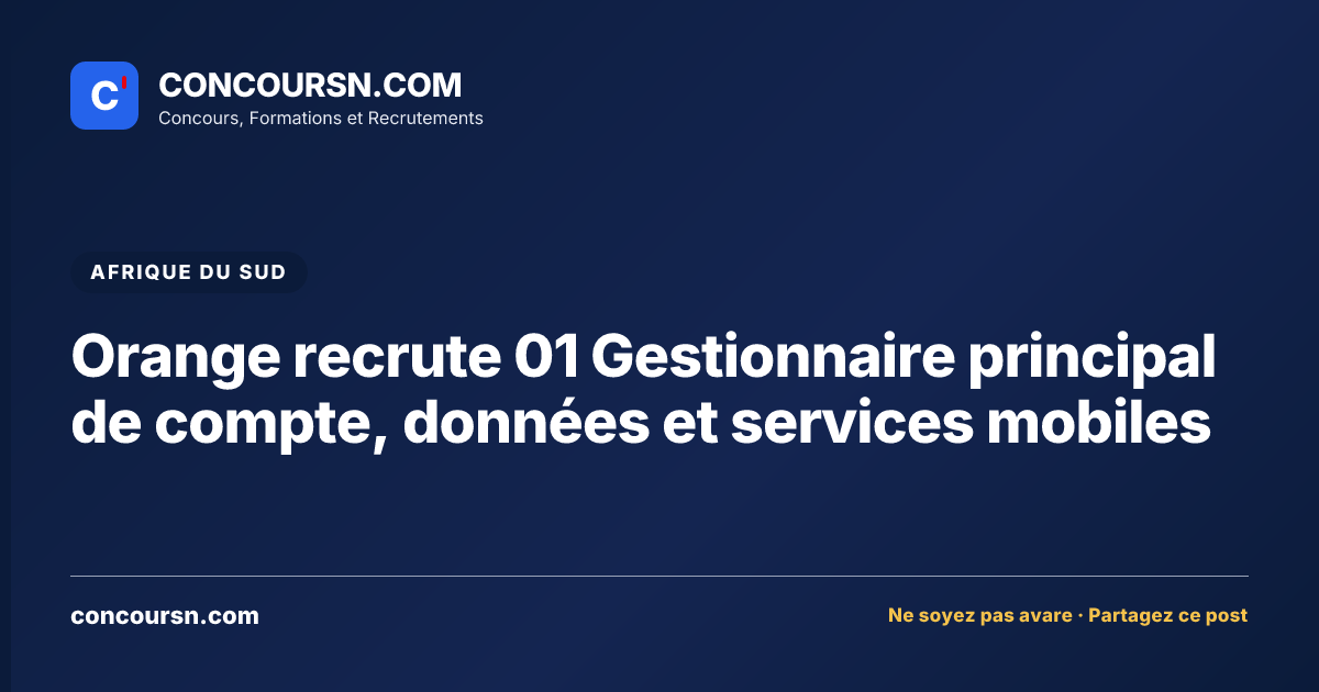 Illustration de l’article : Orange recrute 01 Gestionnaire principal de compte, données et services mobiles