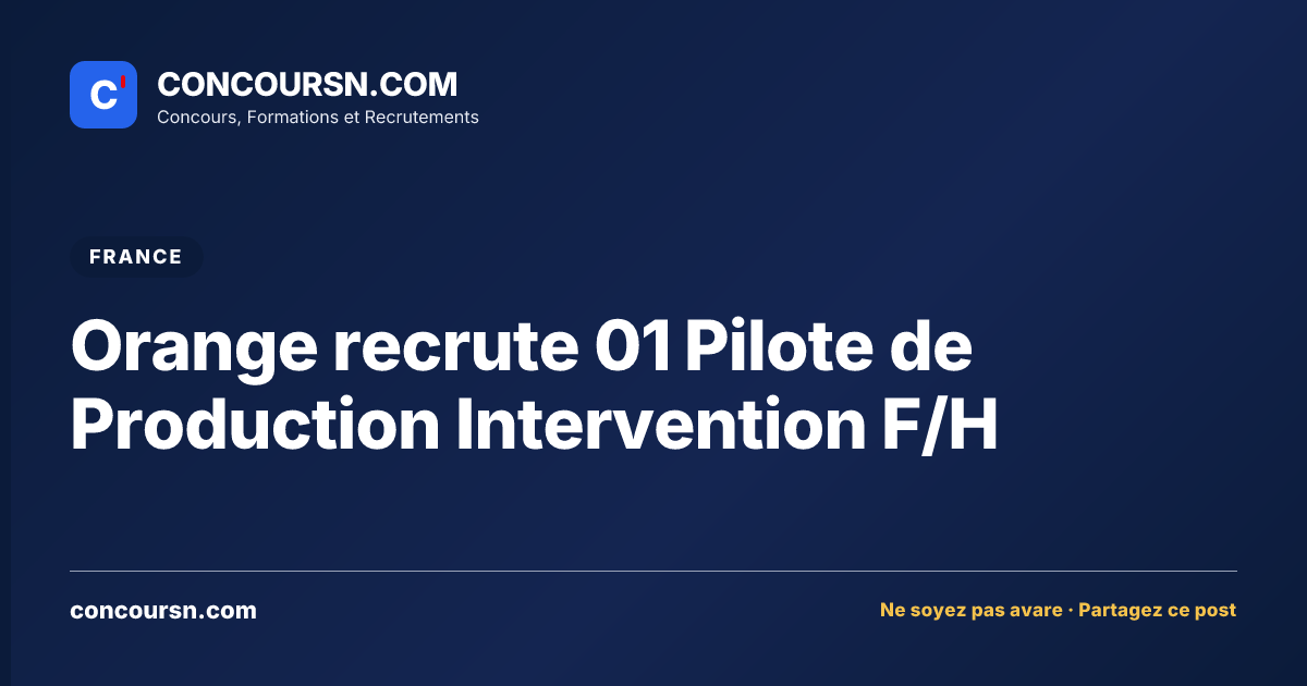 Illustration de l’article : Orange recrute 01 Pilote de Production Intervention F/H