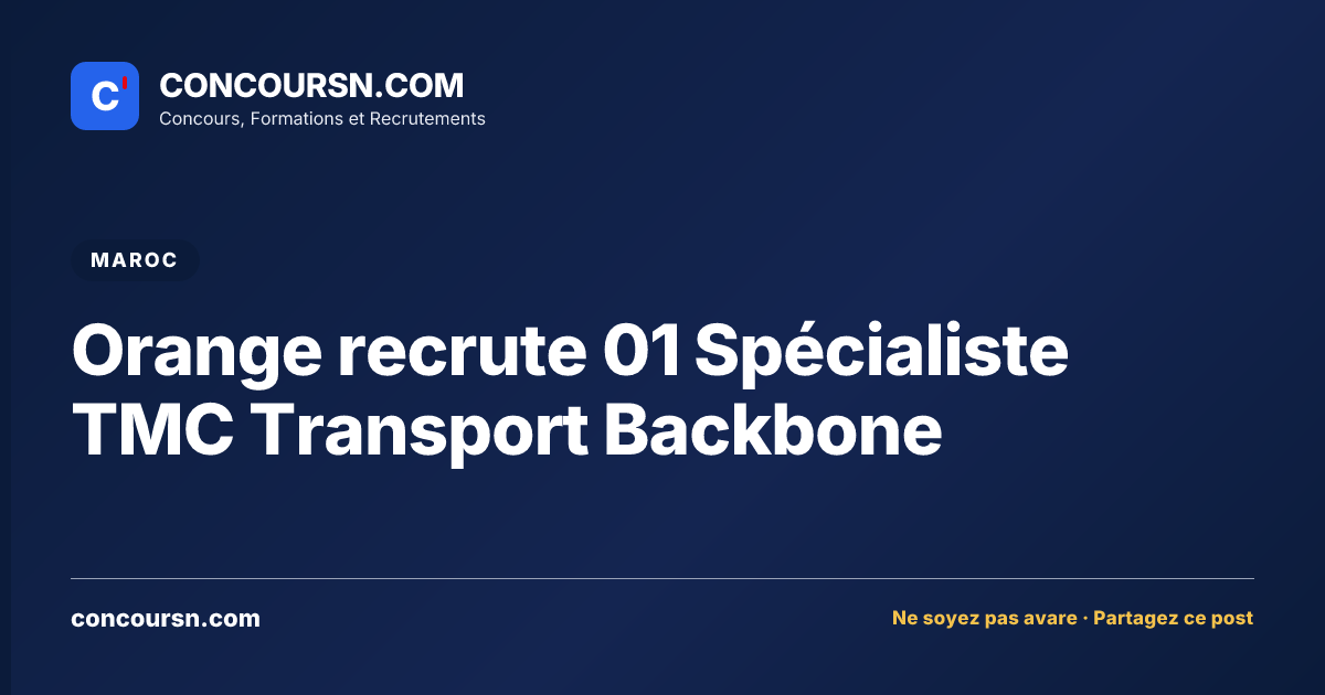 Illustration de l’article : Orange recrute 01 Spécialiste TMC Transport Backbone