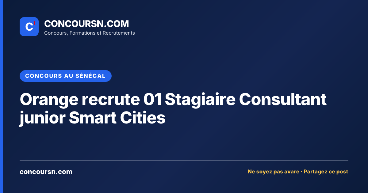 Illustration de l’article : Orange recrute 01 Stagiaire Consultant junior Smart Cities