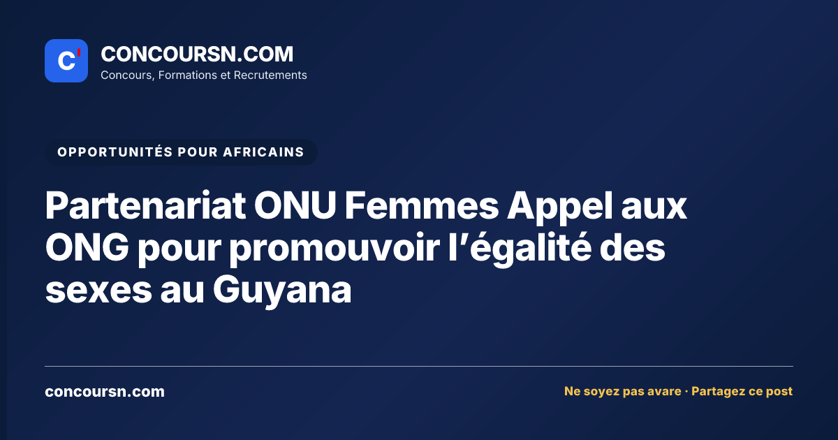 Illustration de l’article : Partenariat ONU Femmes Appel aux ONG pour promouvoir l’égalité des sexes au Guyana