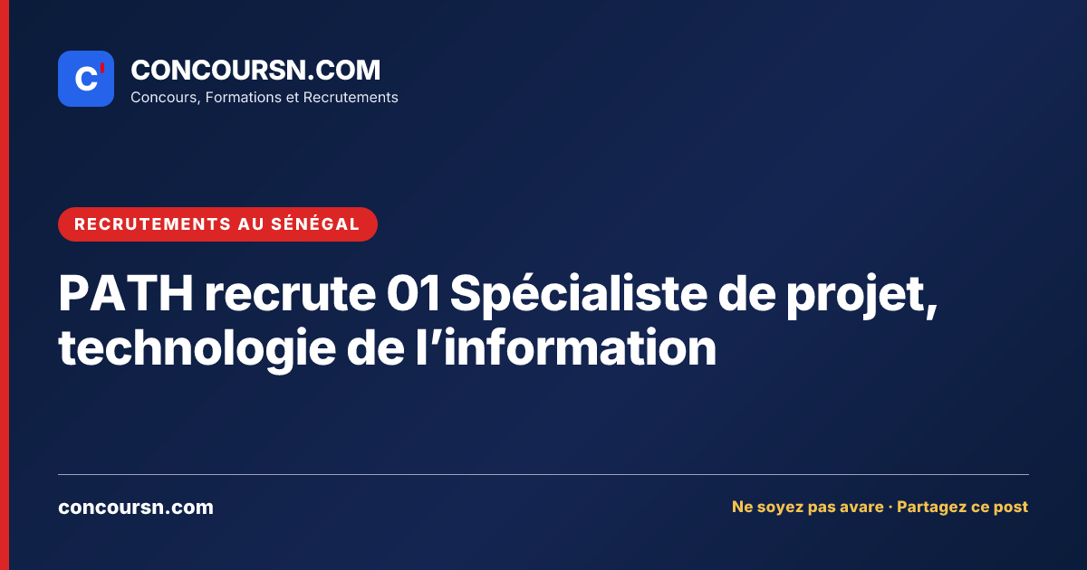 Illustration de l’article : PATH recrute 01 Spécialiste de projet, technologie de l’information