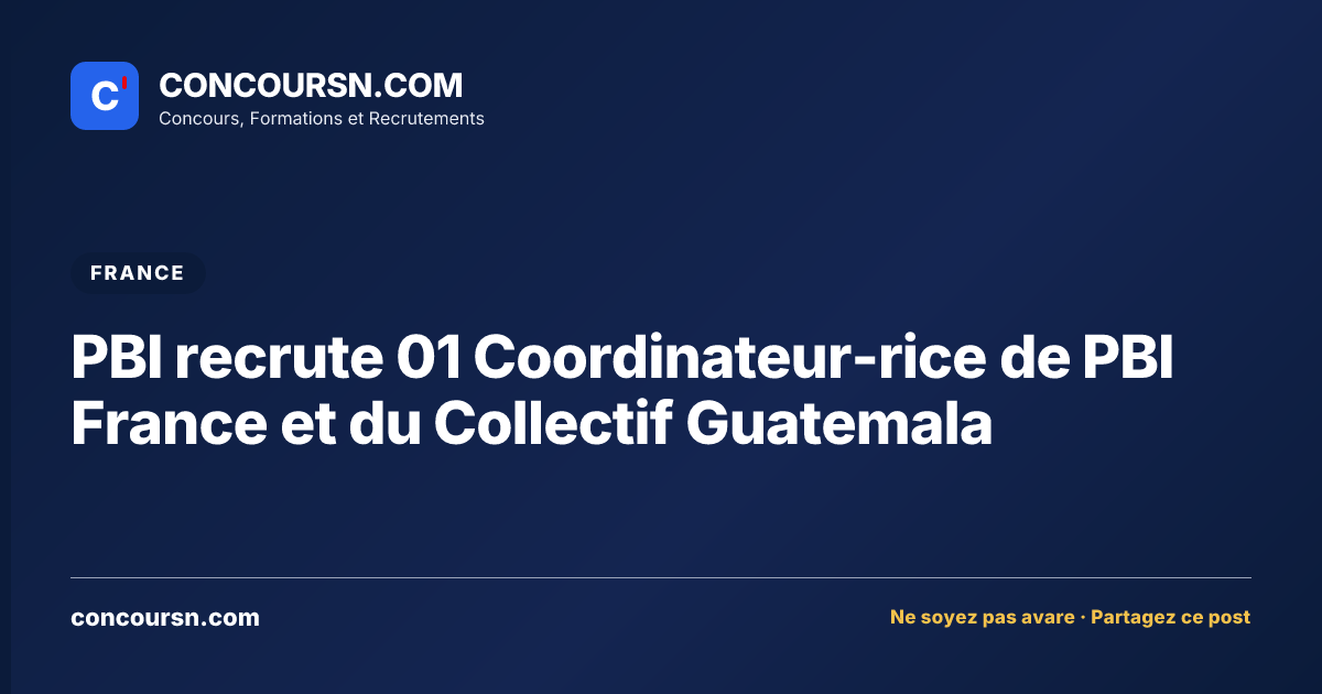 Illustration de l’article : PBI recrute 01 Coordinateur-rice de PBI France et du Collectif Guatemala