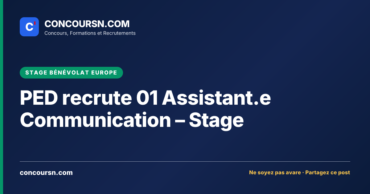 PED recrute 01 Assistant.e Communication – Stage