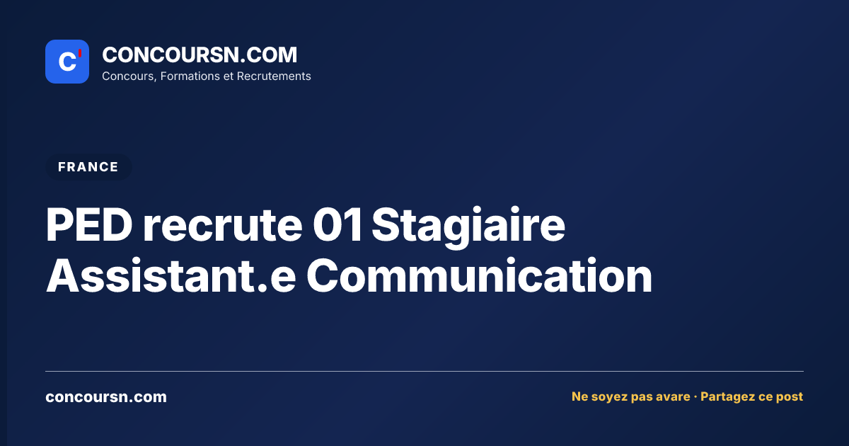 Illustration de l’article : PED recrute 01 Stagiaire Assistant.e Communication