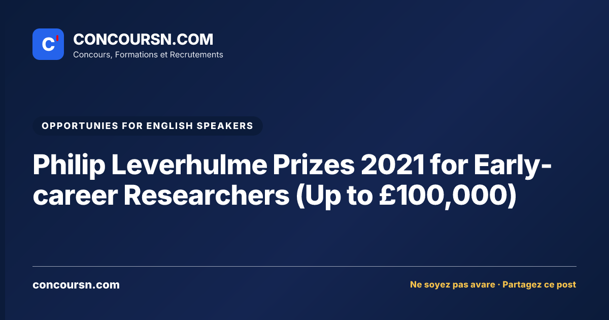 Illustration de l’article : Philip Leverhulme Prizes 2021 for Early-career Researchers (Up to £100,000)