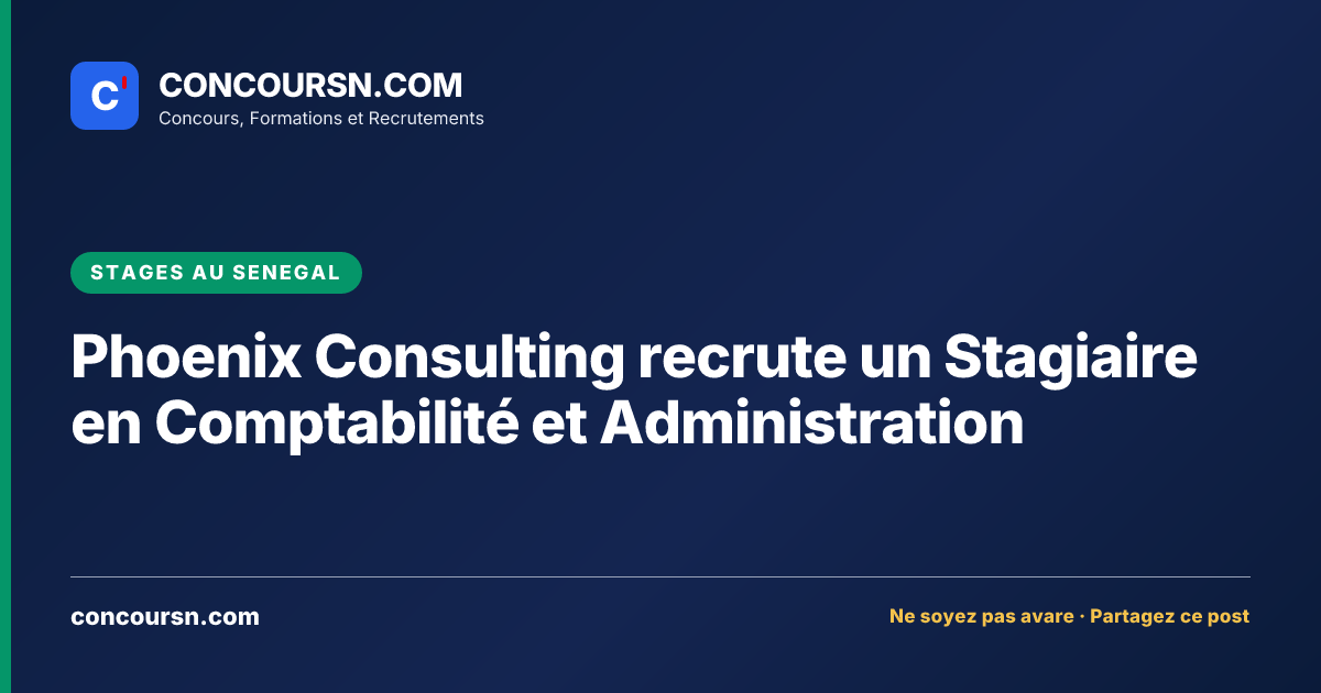Illustration de l’article : Phoenix Consulting recrute un Stagiaire en Comptabilité et Administration