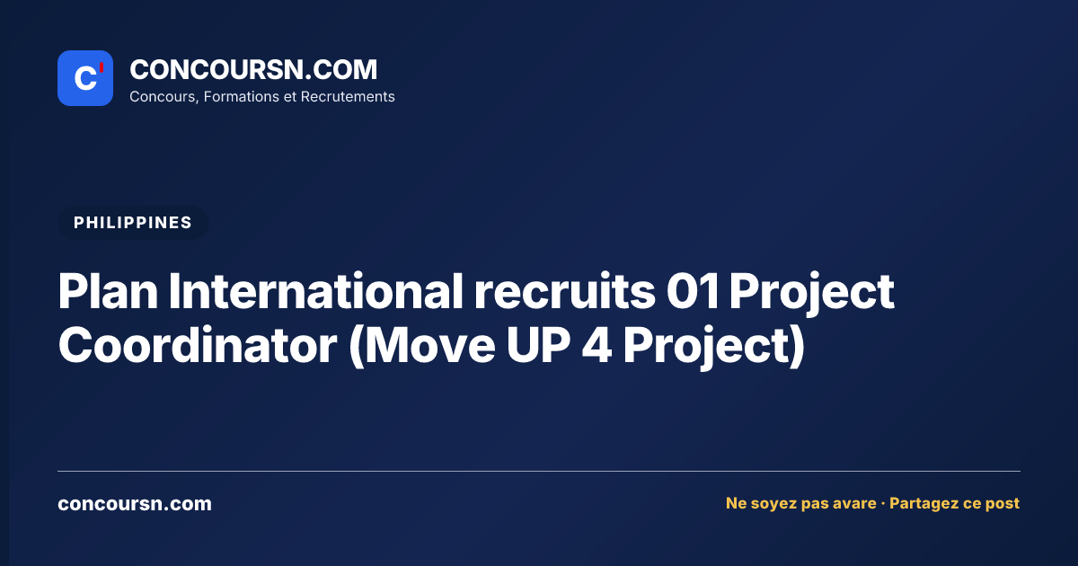 Illustration de l’article : Plan International recruits 01 Project Coordinator (Move UP 4 Project)