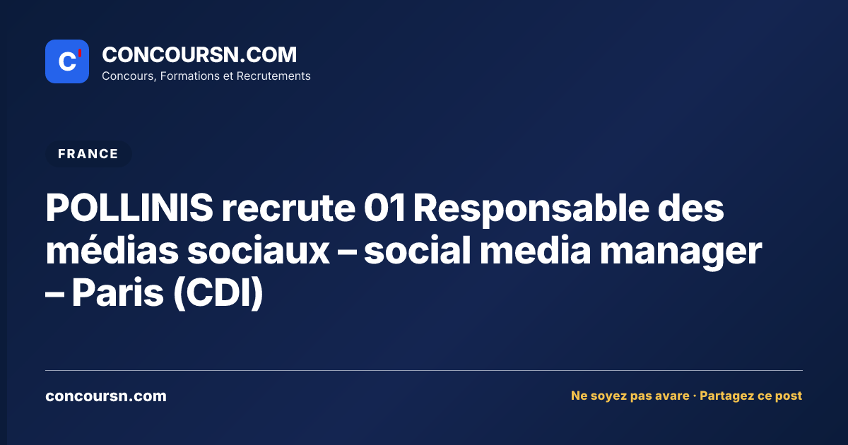 Illustration de l’article : POLLINIS recrute 01 Responsable des médias sociaux – social media manager – Paris (CDI)