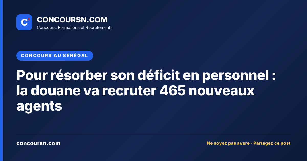 Illustration de l’article : Pour résorber son déficit en personnel : la douane va recruter 465 nouveaux agents