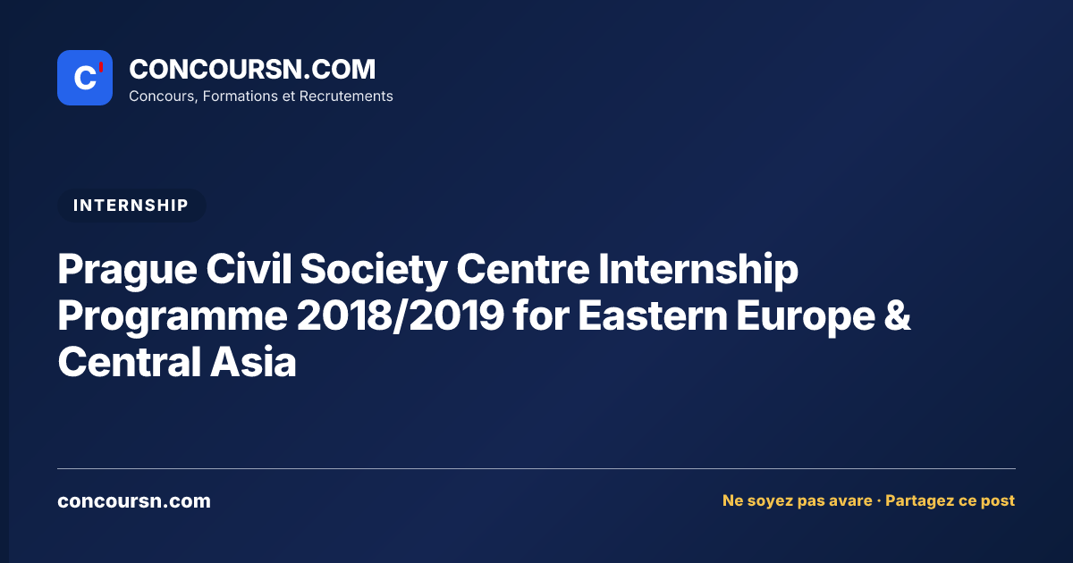 Illustration de l’article : Prague Civil Society Centre Internship Programme 2018/2019 for Eastern Europe & Central Asia