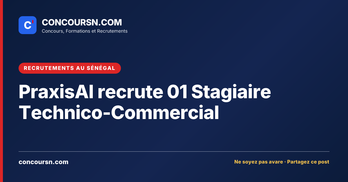 Illustration de l’article : PraxisAI recrute 01 Stagiaire Technico-Commercial