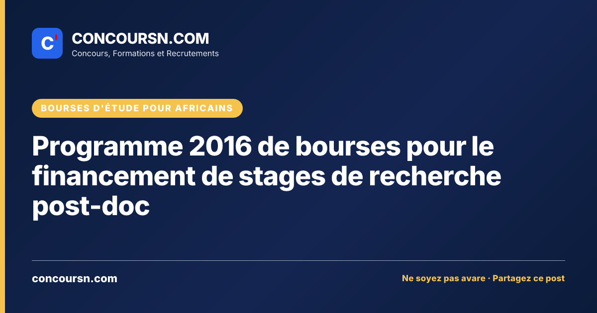 Illustration de l’article : Programme 2016 de bourses pour le financement de stages de recherche post-doc