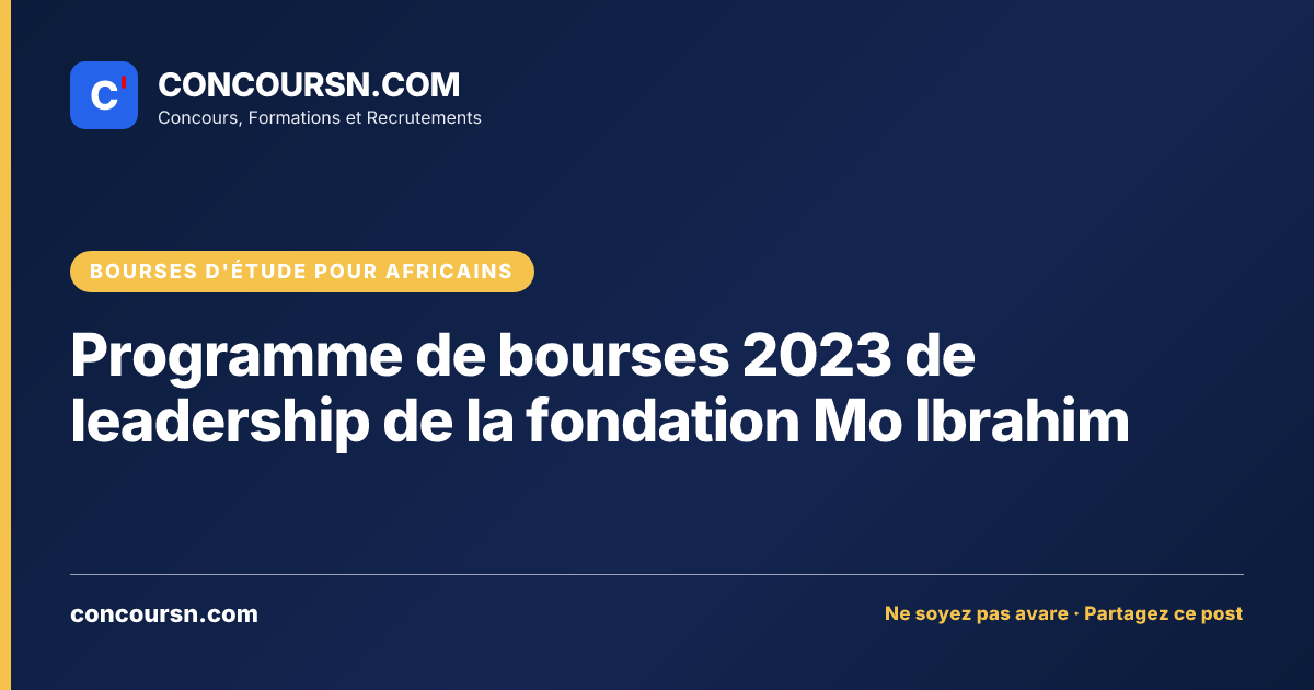 Illustration de l’article : Programme de bourses 2023 de leadership de la fondation Mo Ibrahim
