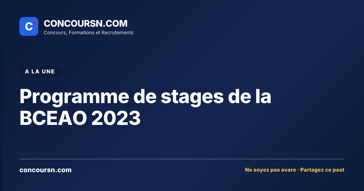 Illustration de l’article : Programme de stages de la BCEAO 2023