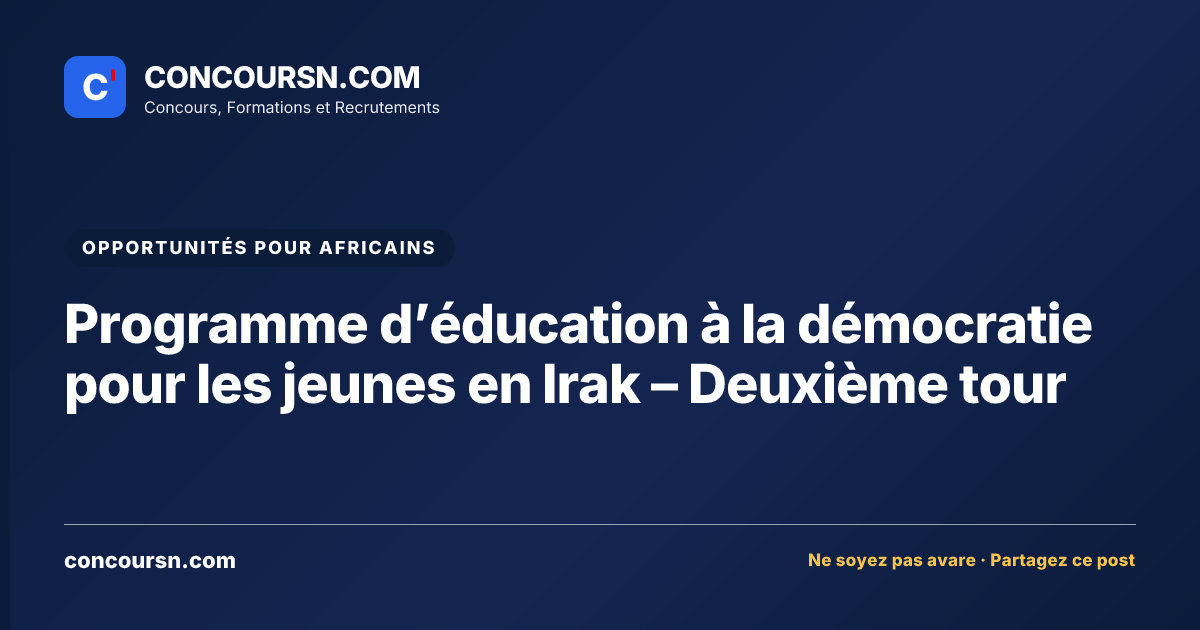 Illustration de l’article : Programme d’éducation à la démocratie pour les jeunes en Irak – Deuxième tour