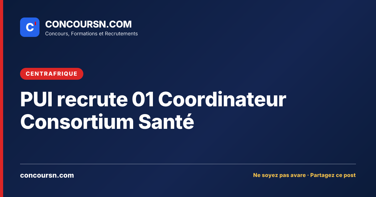 Illustration de l’article : PUI recrute 01 Coordinateur Consortium Santé