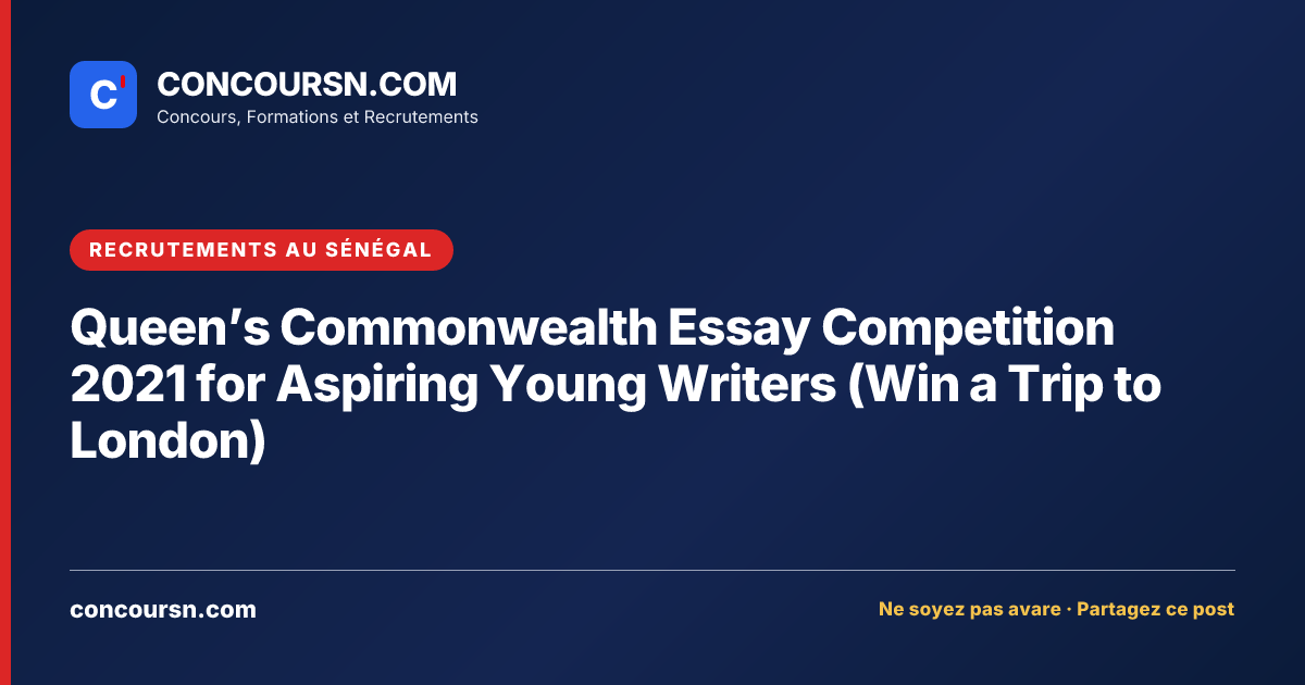 Illustration de l’article : Queen’s Commonwealth Essay Competition 2021 for Aspiring Young Writers (Win a Trip to London)