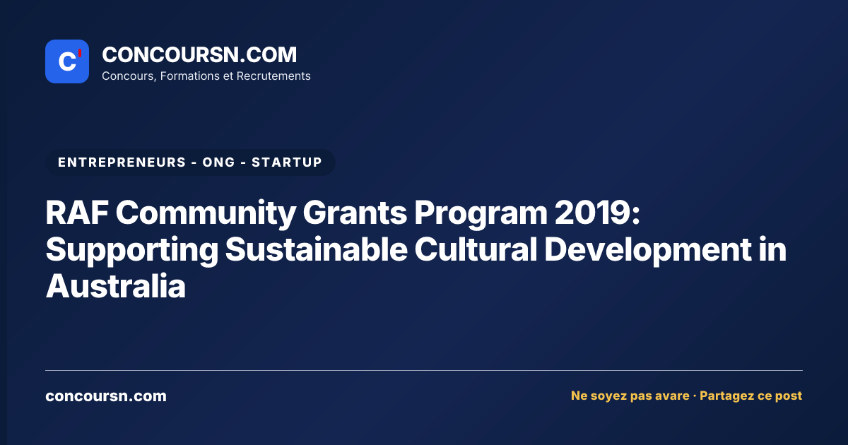 Illustration de l’article : RAF Community Grants Program 2019: Supporting Sustainable Cultural Development in Australia