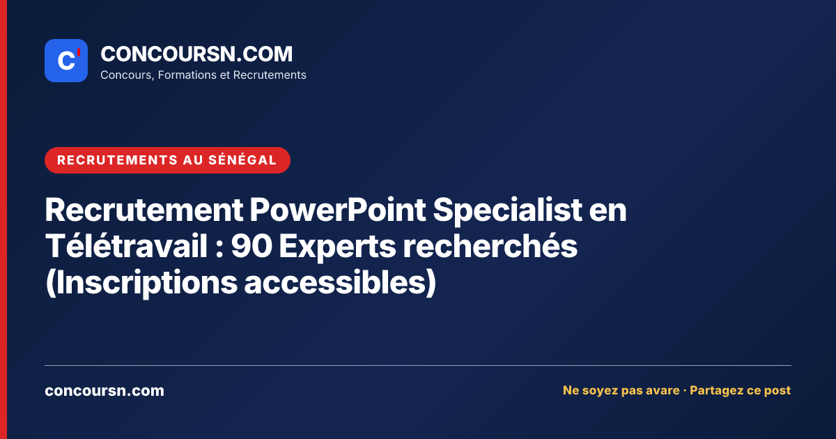 Illustration de l’article : Recrutement PowerPoint Specialist en Télétravail : 90 Experts recherchés (Inscriptions accessibles)