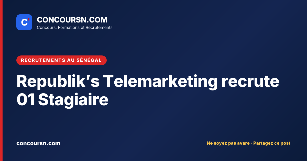 Illustration de l’article : Republik’s Telemarketing recrute 01 Stagiaire