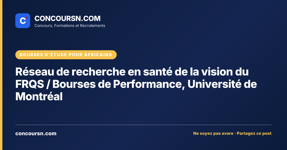 Illustration de l’article : Réseau de recherche en santé de la vision du FRQS / Bourses de Performance, Université de Montréal