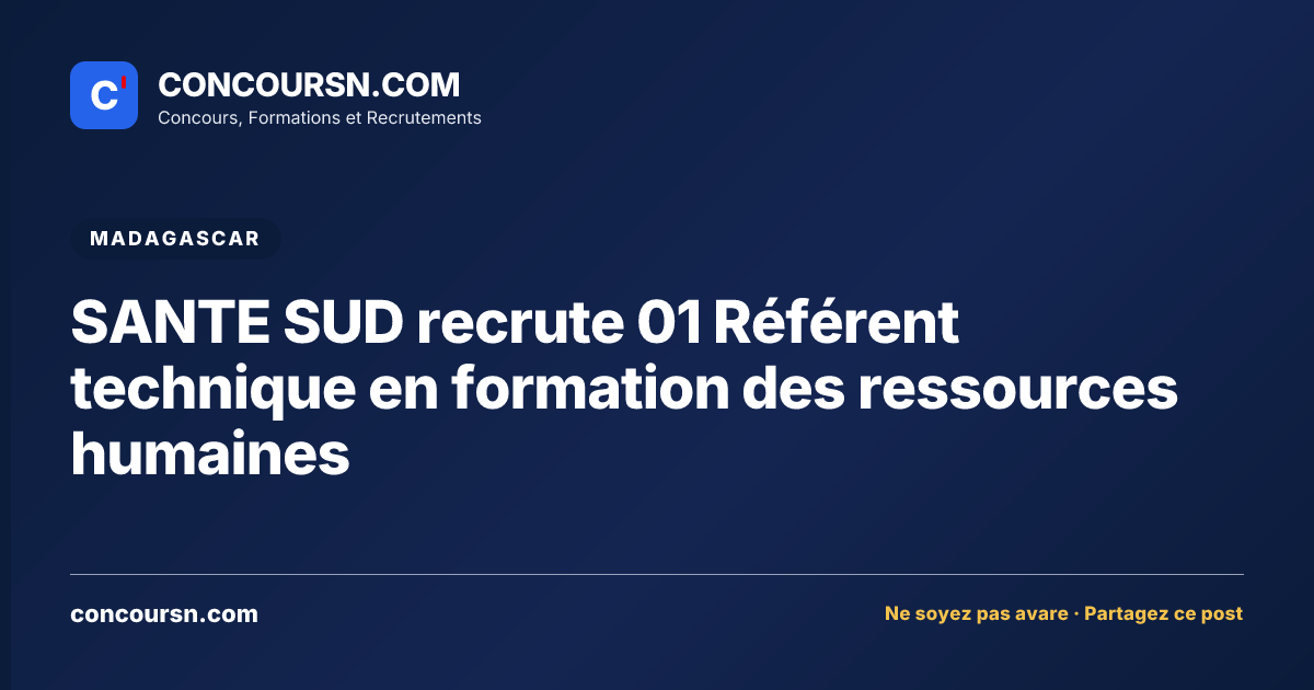 Illustration de l’article : SANTE SUD recrute 01 Référent technique en formation des ressources humaines