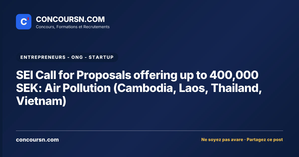 Illustration de l’article : SEI Call for Proposals offering up to 400,000 SEK: Air Pollution (Cambodia, Laos, Thailand, Vietnam)