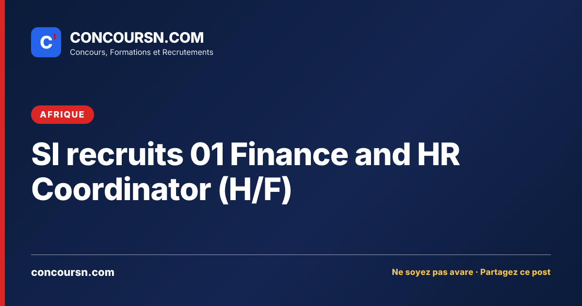Illustration de l’article : SI recruits 01 Finance and HR Coordinator (H/F)