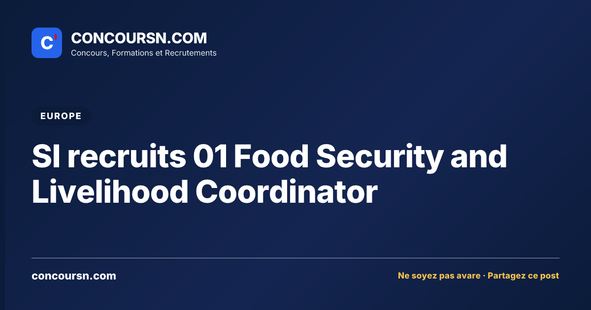 Illustration de l’article : SI recruits 01 Food Security and Livelihood Coordinator