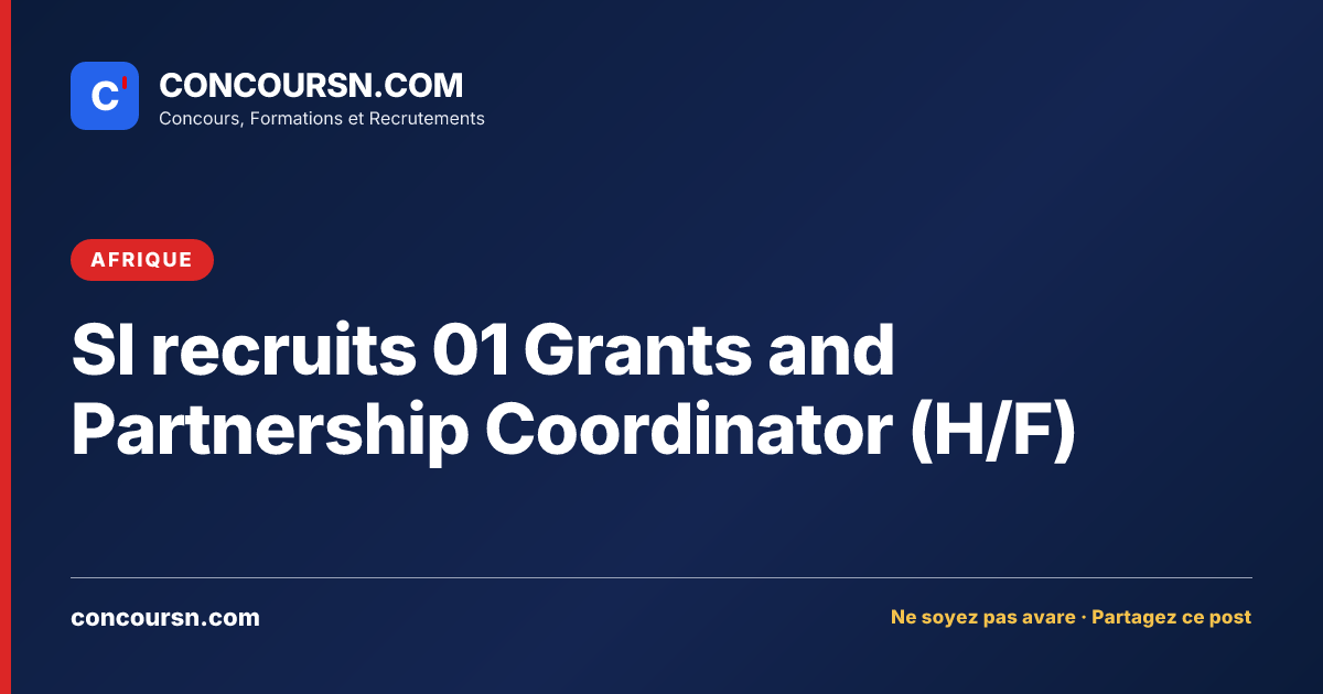 Illustration de l’article : SI recruits 01 Grants and Partnership Coordinator (H/F)