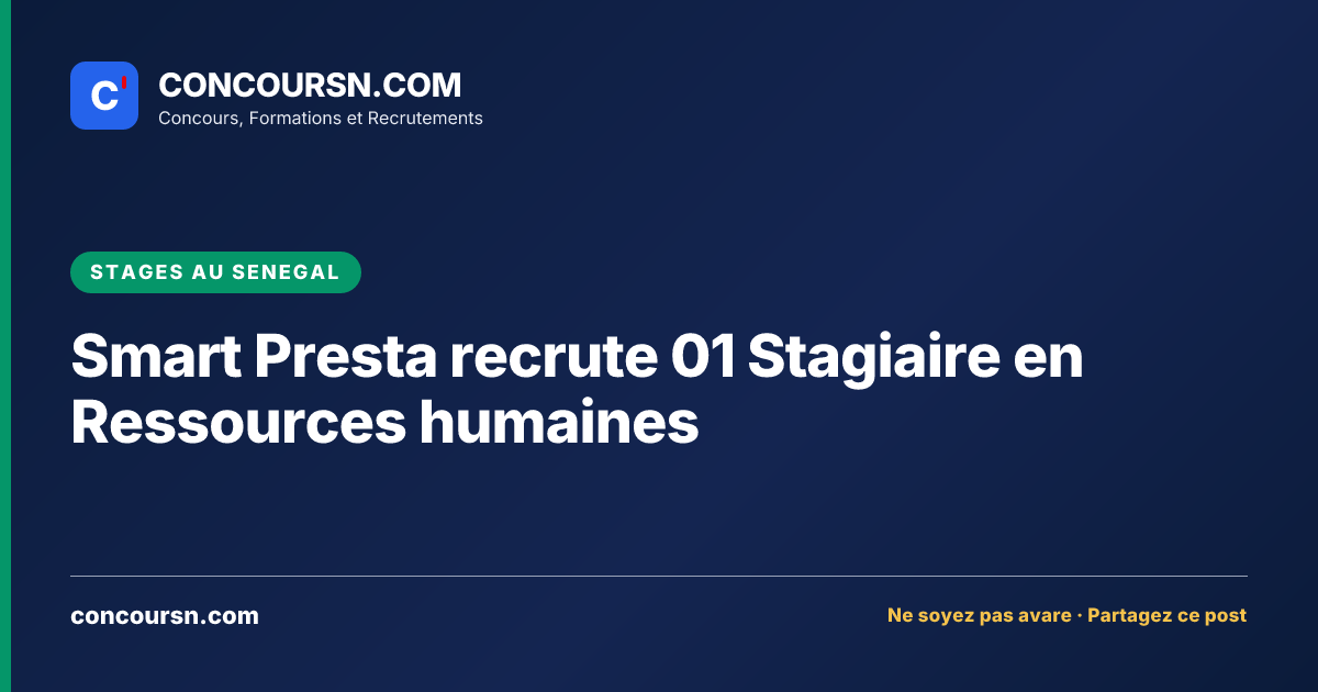 Illustration de l’article : Smart Presta recrute 01 Stagiaire en Ressources humaines