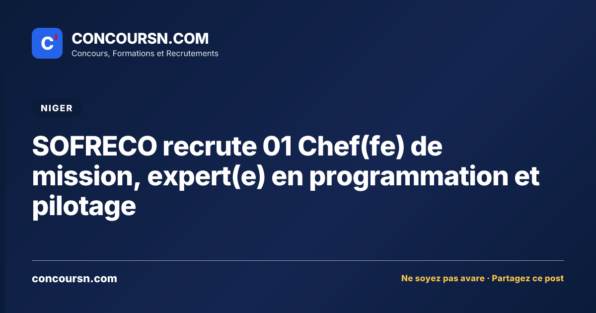Illustration de l’article : SOFRECO recrute 01 Chef(fe) de mission, expert(e) en programmation et pilotage