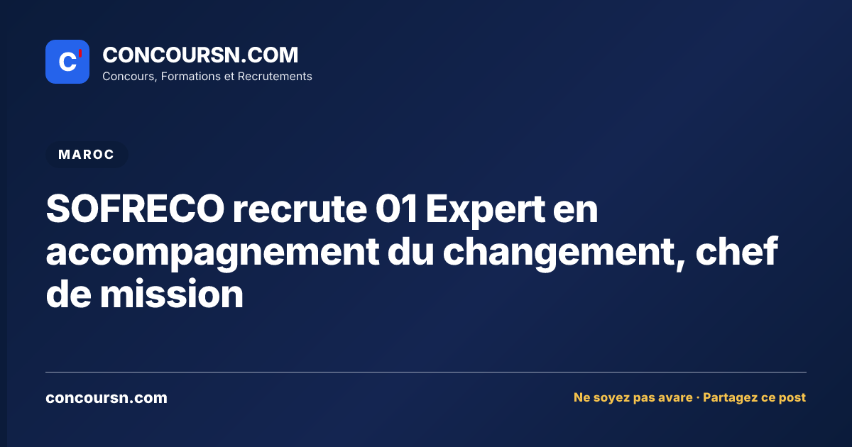 Illustration de l’article : SOFRECO recrute 01 Expert en accompagnement du changement, chef de mission