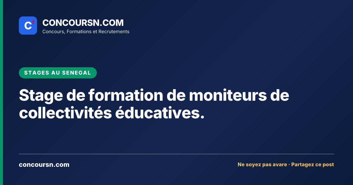 Illustration de l’article : Stage de formation de moniteurs de collectivités éducatives.