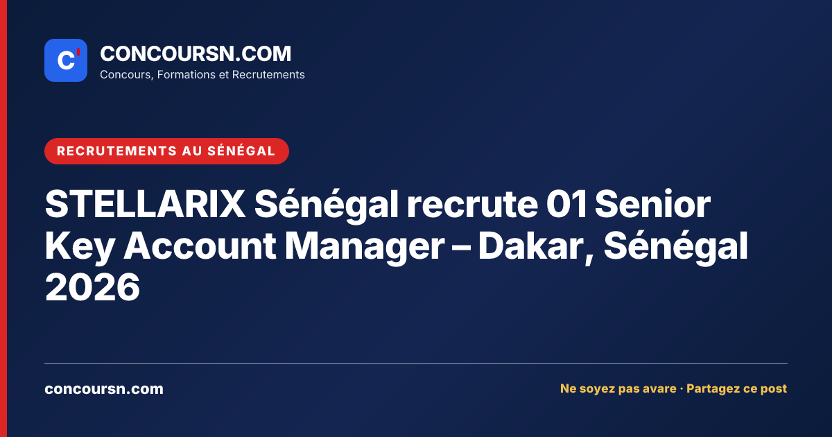 Illustration de l’article : STELLARIX Sénégal recrute 01 Senior Key Account Manager – Dakar, Sénégal 2026
