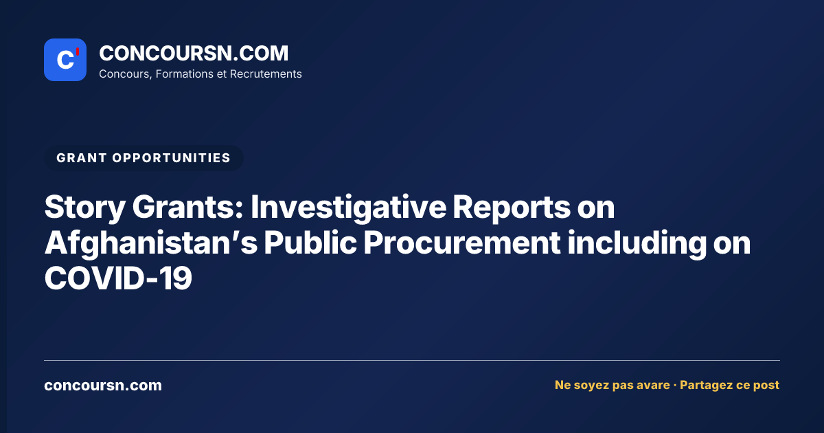Illustration de l’article : Story Grants: Investigative Reports on Afghanistan’s Public Procurement including on COVID-19