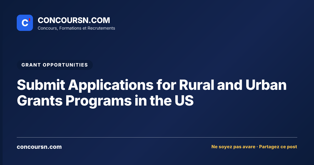 Illustration de l’article : Submit Applications for Rural and Urban Grants Programs in the US