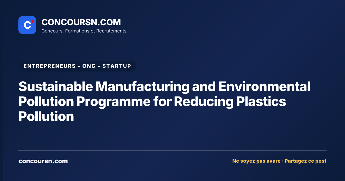 Illustration de l’article : Sustainable Manufacturing and Environmental Pollution Programme for Reducing Plastics Pollution