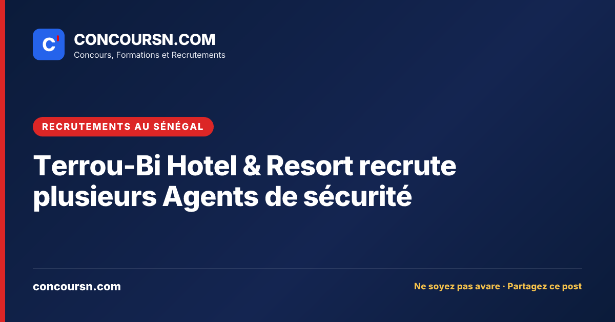 Illustration de l’article : Terrou-Bi Hotel & Resort recrute plusieurs Agents de sécurité