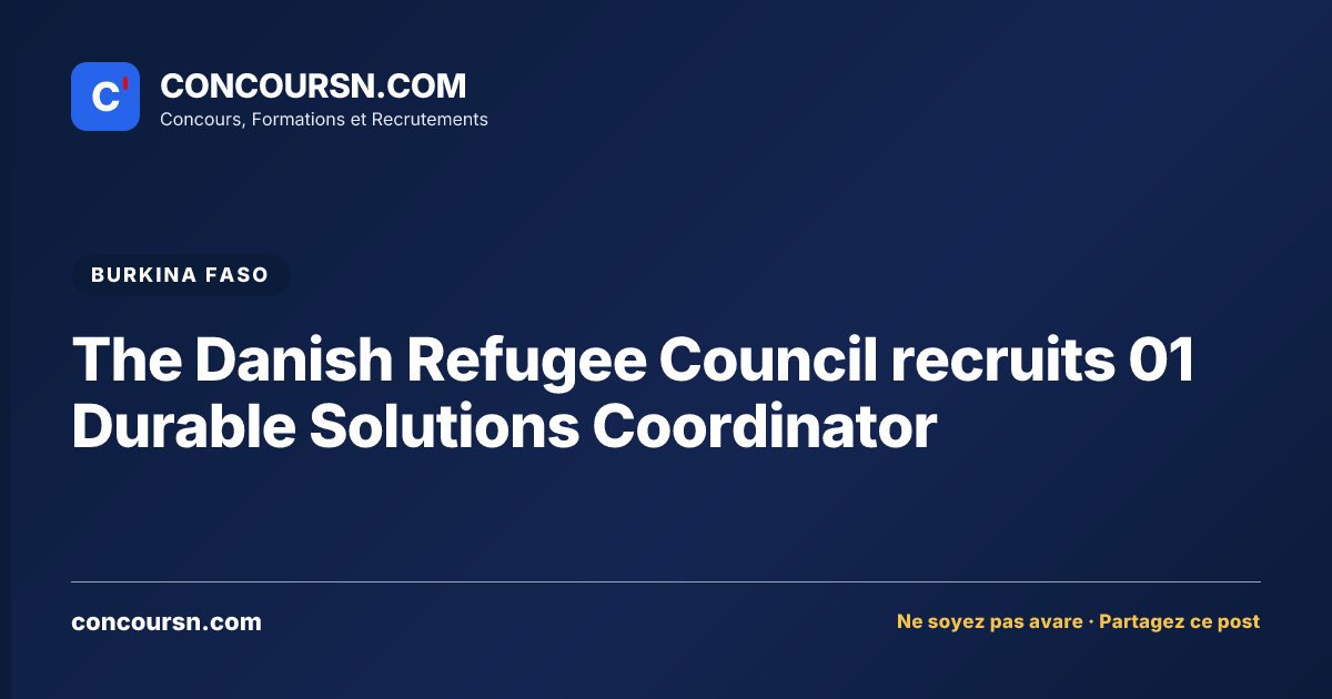 Illustration de l’article : The Danish Refugee Council recruits 01 Durable Solutions Coordinator