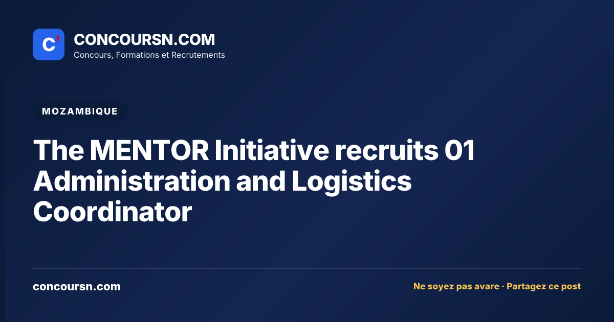 Illustration de l’article : The MENTOR Initiative recruits 01 Administration and Logistics Coordinator