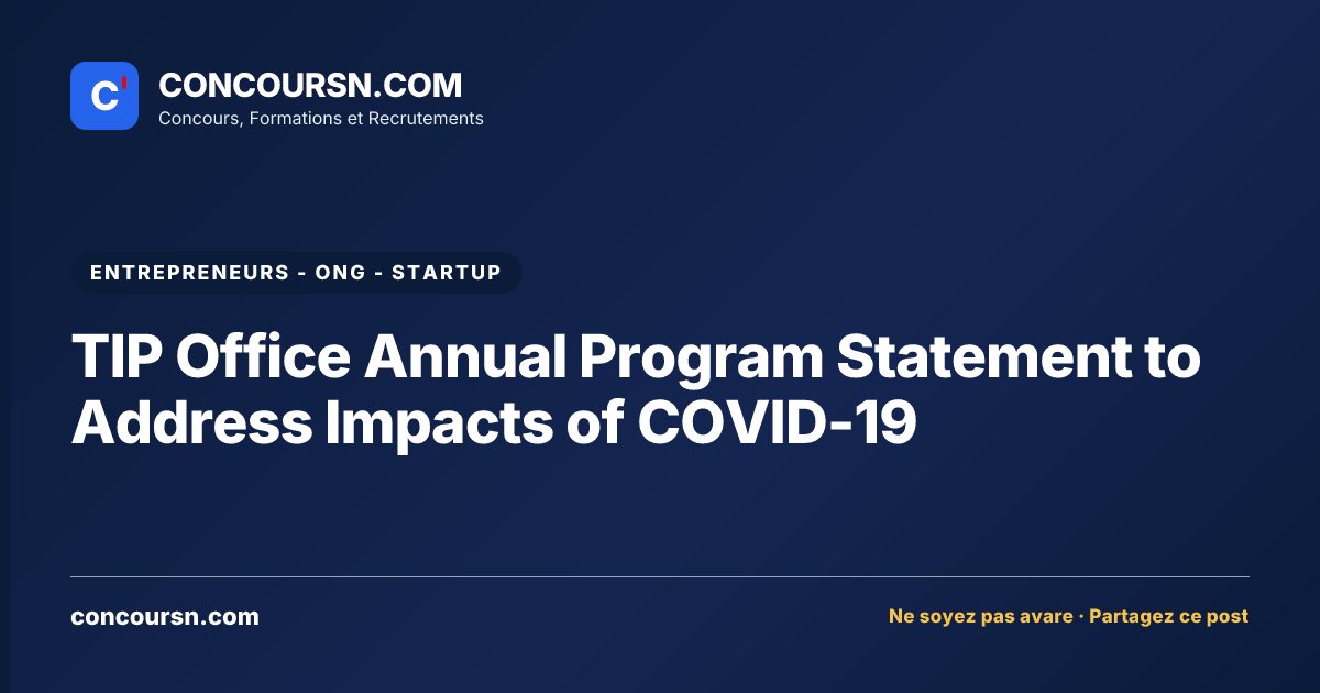 Illustration de l’article : TIP Office Annual Program Statement to Address Impacts of COVID-19