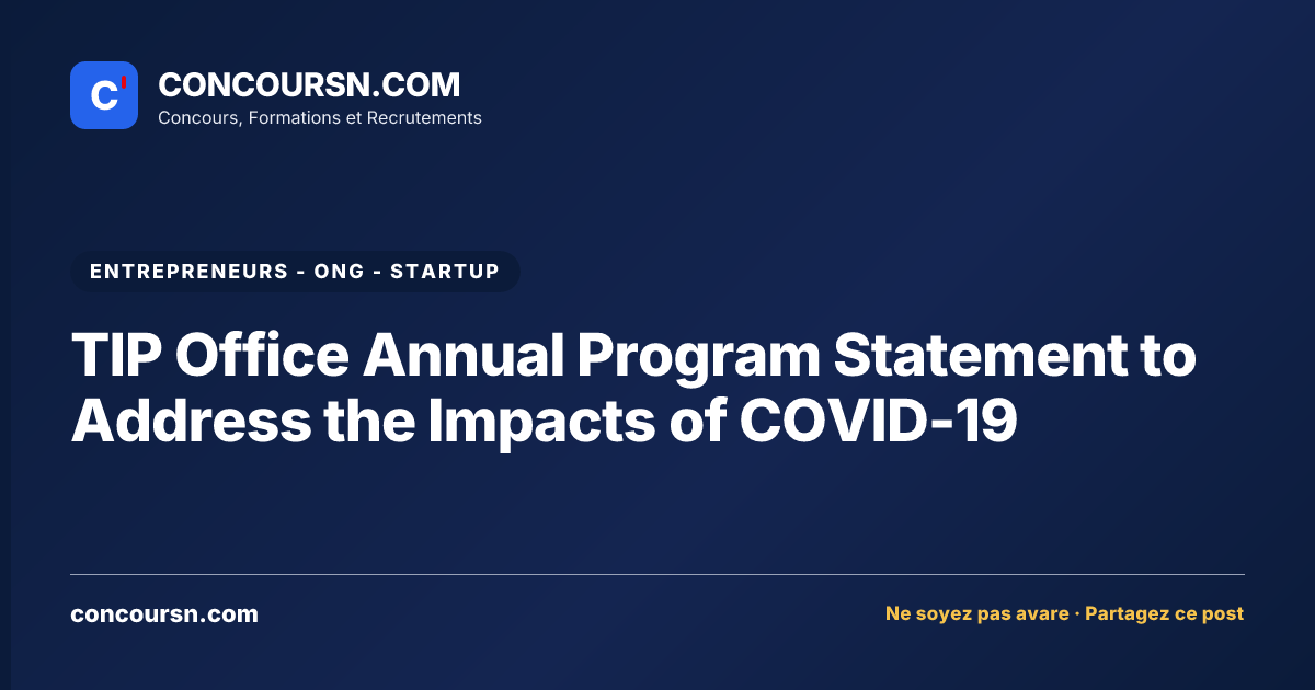 Illustration de l’article : TIP Office Annual Program Statement to Address the Impacts of COVID-19