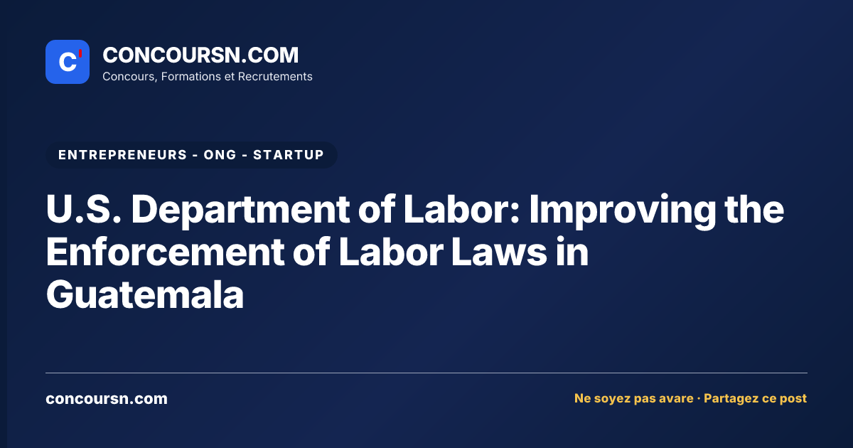 Illustration de l’article : U.S. Department of Labor: Improving the Enforcement of Labor Laws in Guatemala