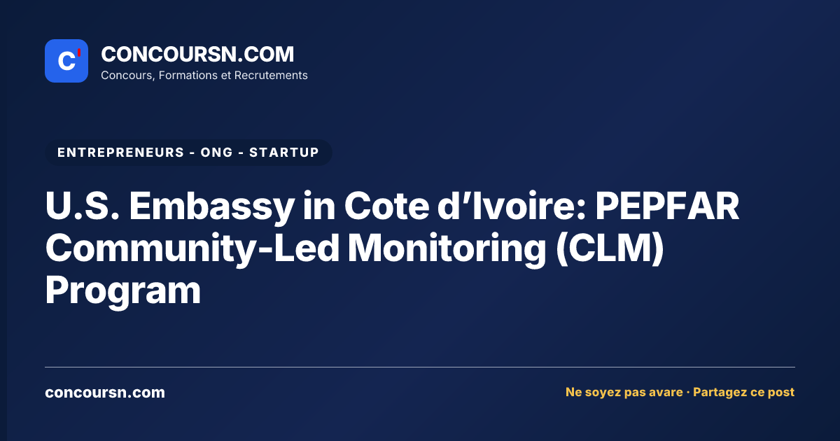 Illustration de l’article : U.S. Embassy in Cote d’Ivoire: PEPFAR Community-Led Monitoring (CLM) Program