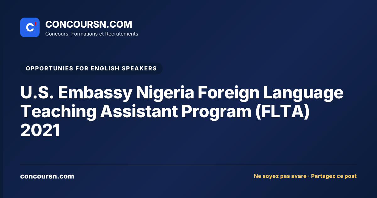 Illustration de l’article : U.S. Embassy Nigeria Foreign Language Teaching Assistant Program (FLTA) 2021