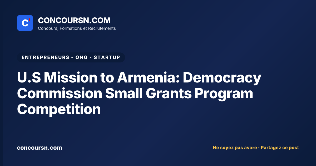 Illustration de l’article : U.S Mission to Armenia: Democracy Commission Small Grants Program Competition