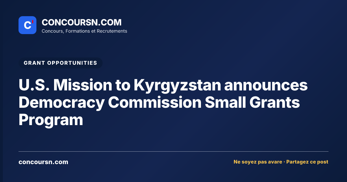 Illustration de l’article : U.S. Mission to Kyrgyzstan announces Democracy Commission Small Grants Program