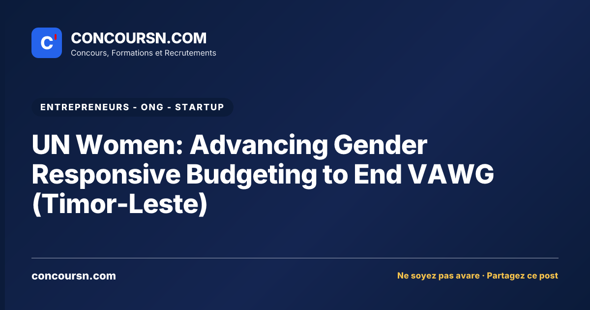 Illustration de l’article : UN Women: Advancing Gender Responsive Budgeting to End VAWG (Timor-Leste)